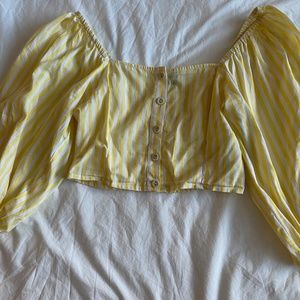 Forever 21 Crop with Puff Sleeves